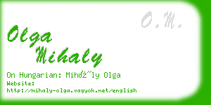 olga mihaly business card